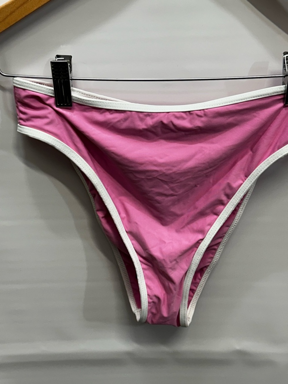 Lulu's Pink Bikini Bottom with White Trim